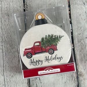 Holiday Time Decorative Coaster Set NWT